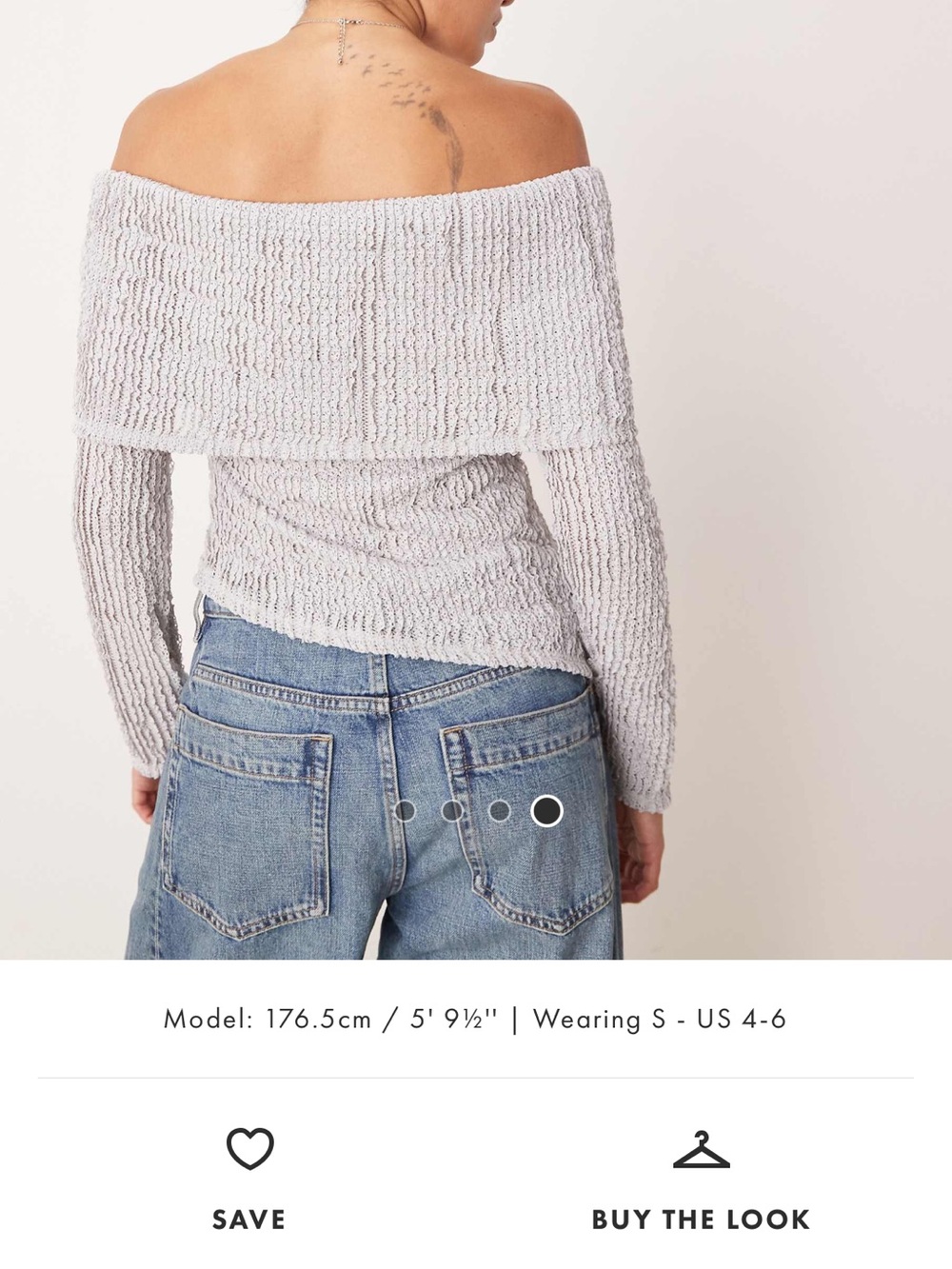 ASOS Off-the-Shoulder Ribbed Sweater - Light Gray - Picture 2 of 2